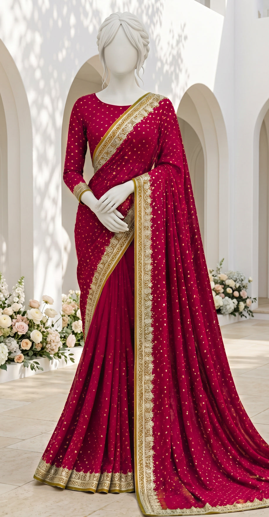 Abeera | Saree | Red