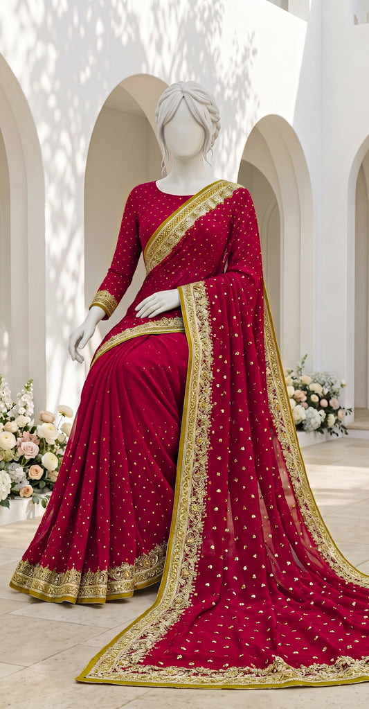 Abeera | Saree | Red