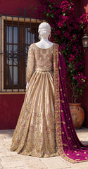 Elara | Lehenga | Golden & Ruby Red