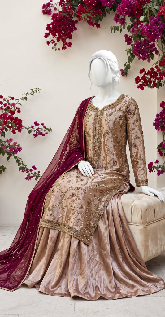 Nysa | 3 Piece | Stitched | Rose Gold