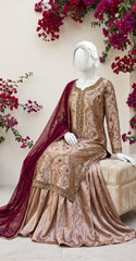 Nysa | 3 Piece | Stitched | Rose Gold