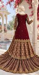 Beena | Farshi Lehnga | Cherry Red