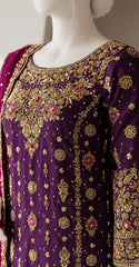 Muskaan | 3 Piece | Stitched | Burgundy