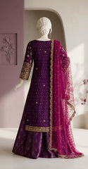 Muskaan | 3 Piece | Stitched | Burgundy