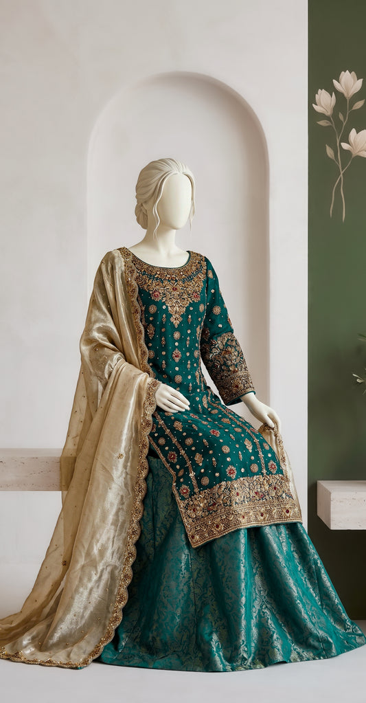 Aaliya | 3 Piece | Stitched | Green