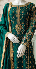 Kinara | 3 Piece | Stitched | Bottle Green