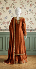 Kinara | 3 Piece | Stitched | Rust