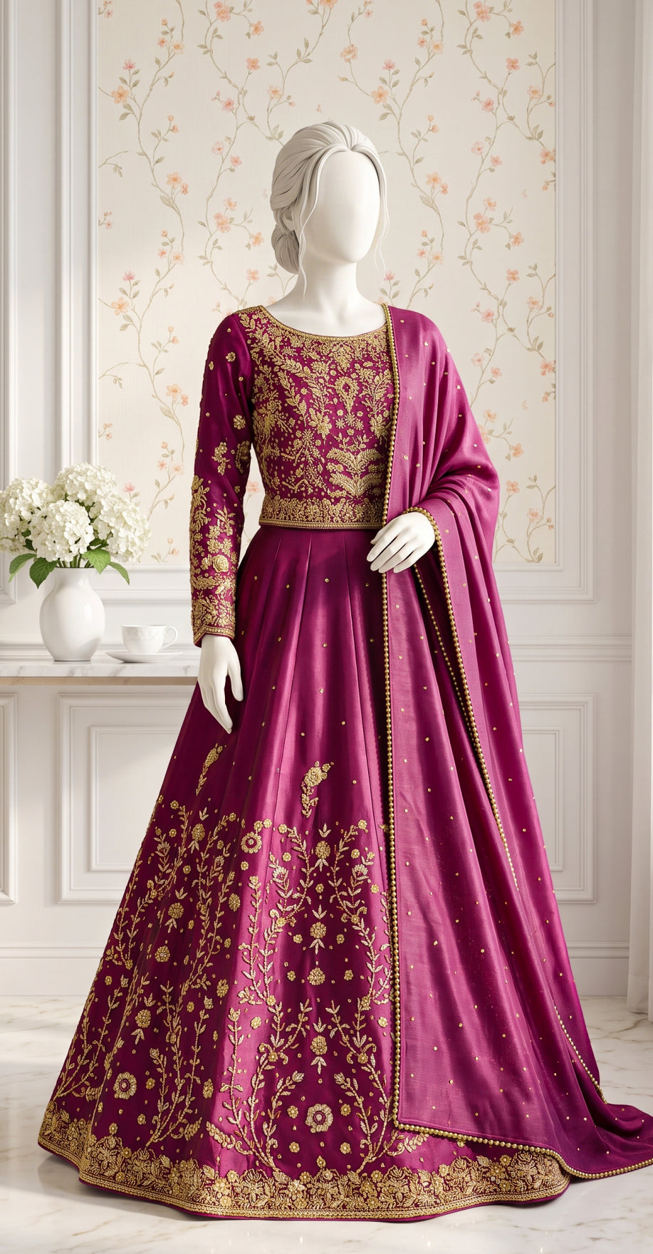 Nayaab | Lehnga | Hot Pink