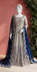 Musarrat | Maxi | Grey & Blue
