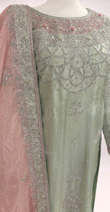 Elsa | 3 Piece | Stitched | Pastel Peach & Pistachio