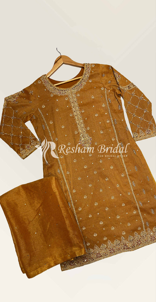 Mira | 3 Piece | Stitched | Mustard