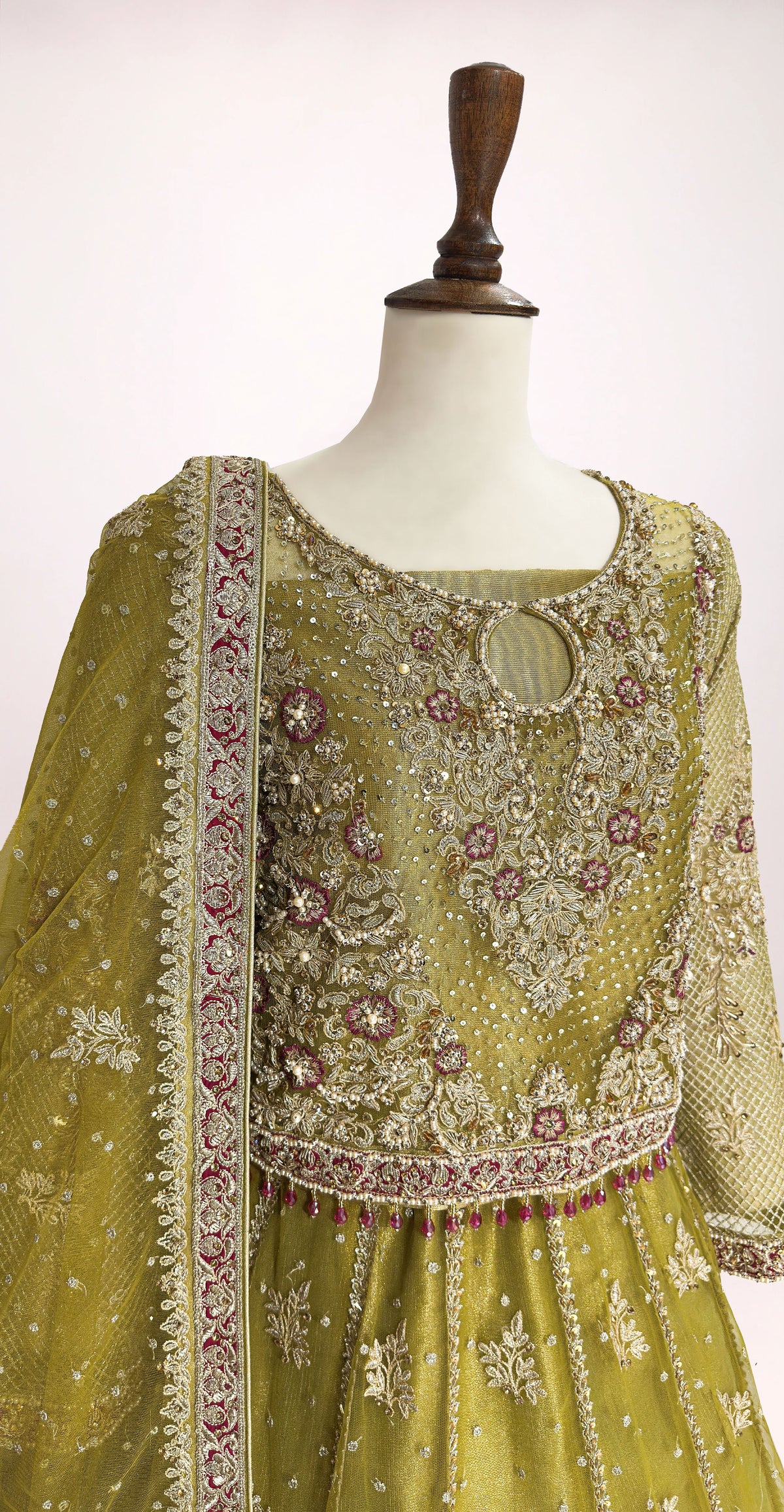 Dastaan | Lehenga | Olive Green