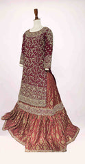 Abira | Farshi Lehenga | Red & Rust