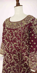 Abira | Farshi Lehenga | Red & Rust