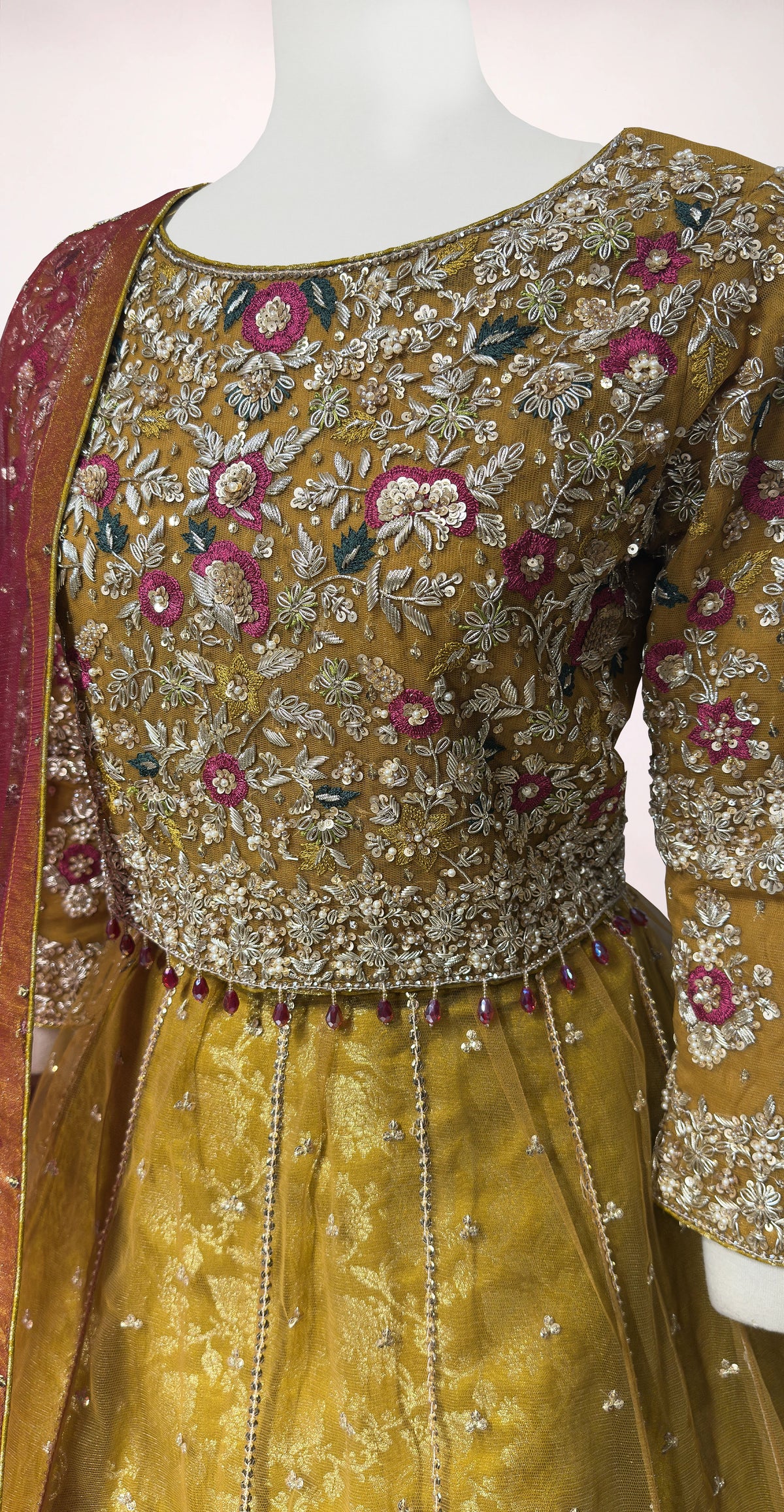 Mehfil | Lehenga | Yellow & Rust