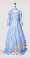 Ice Blue Rawsilk Maxi Dress