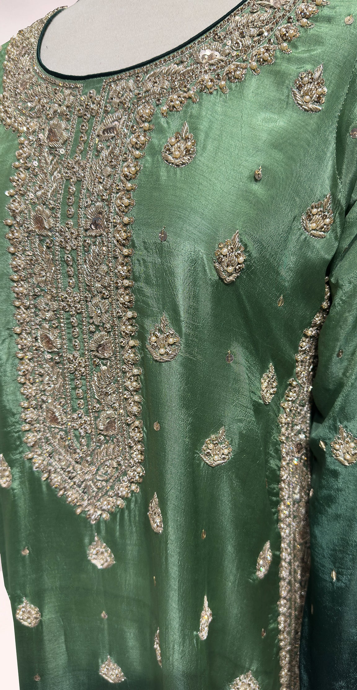 Riza | 3 Piece | Stitched | Bottle Green