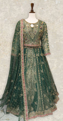 Dastaan | Lehenga | Stitched | Bottle Green