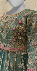 Dastaan | Lehenga | Stitched | Bottle Green