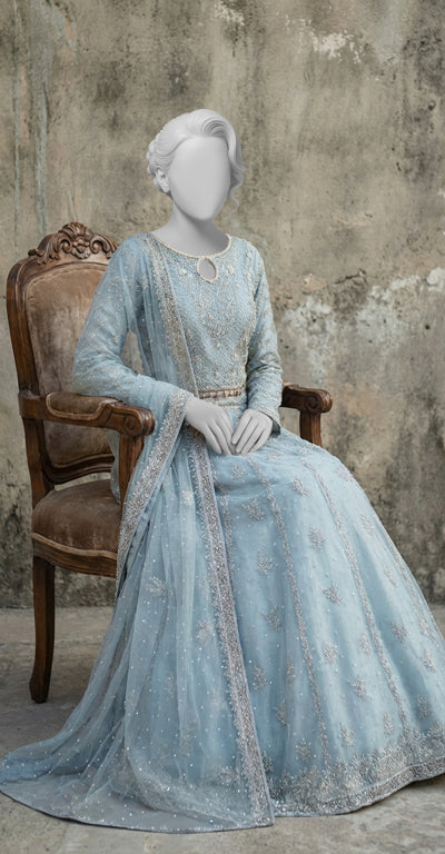 Dastaan | Lehenga | Stitched | Sky Blue