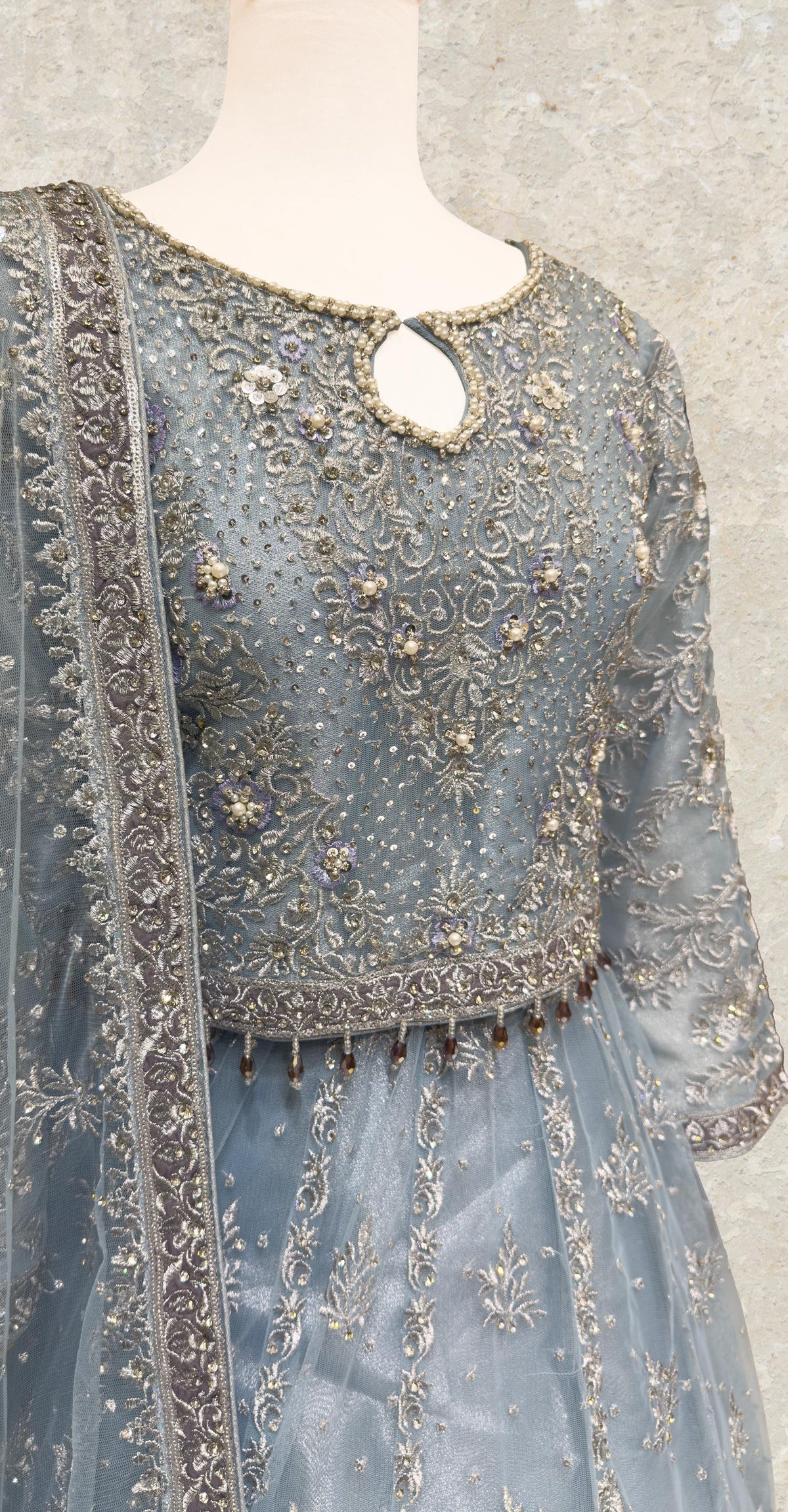 Dastaan | Lehenga | Stitched | Sky Blue