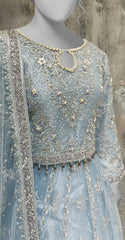 Dastaan | Lehenga | Stitched | Sky Blue