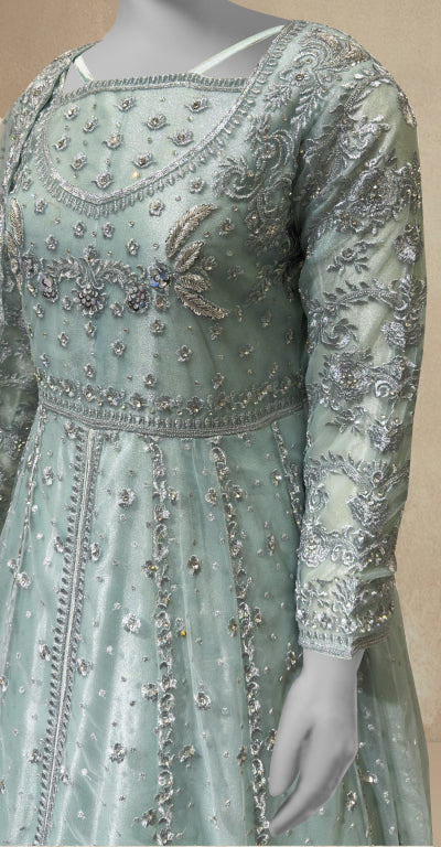 Fariha | Maxi | Stitched | Turquoise Green