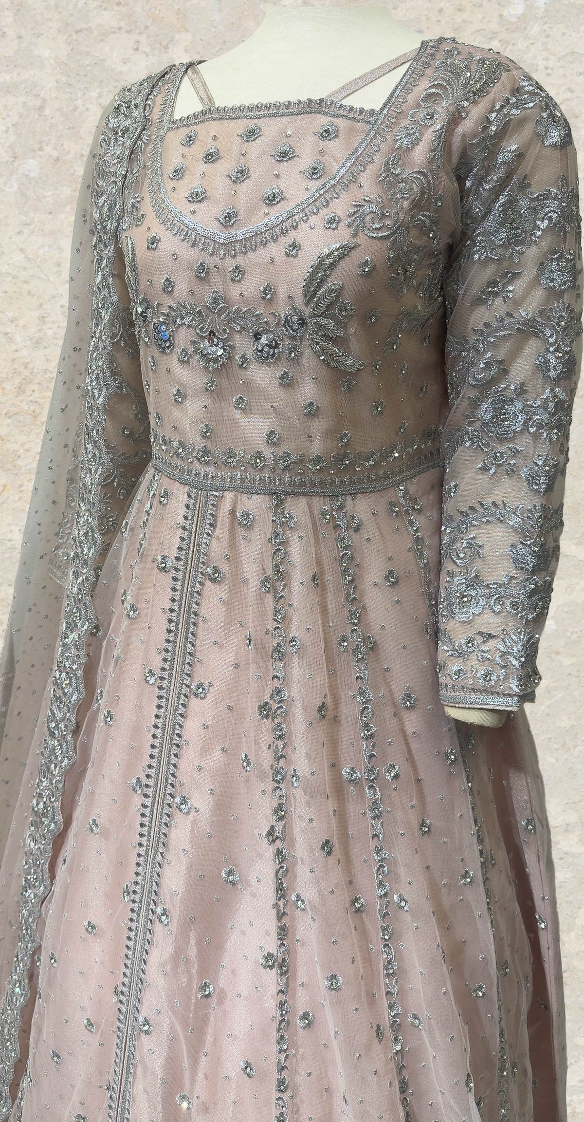 Fariha | Maxi | Stitched | Soft Peach