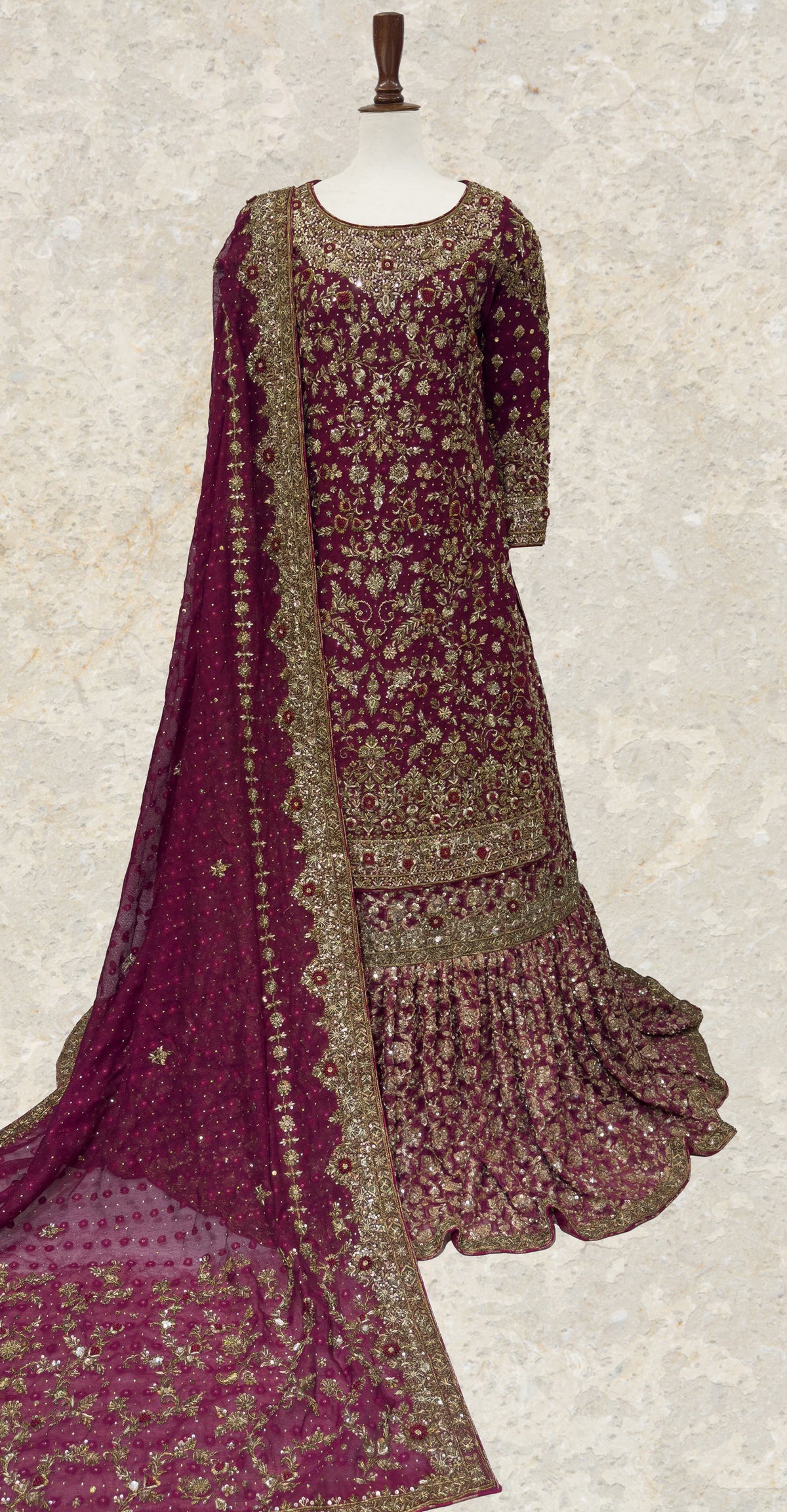 Khaani | Farshi Lehenga | Red