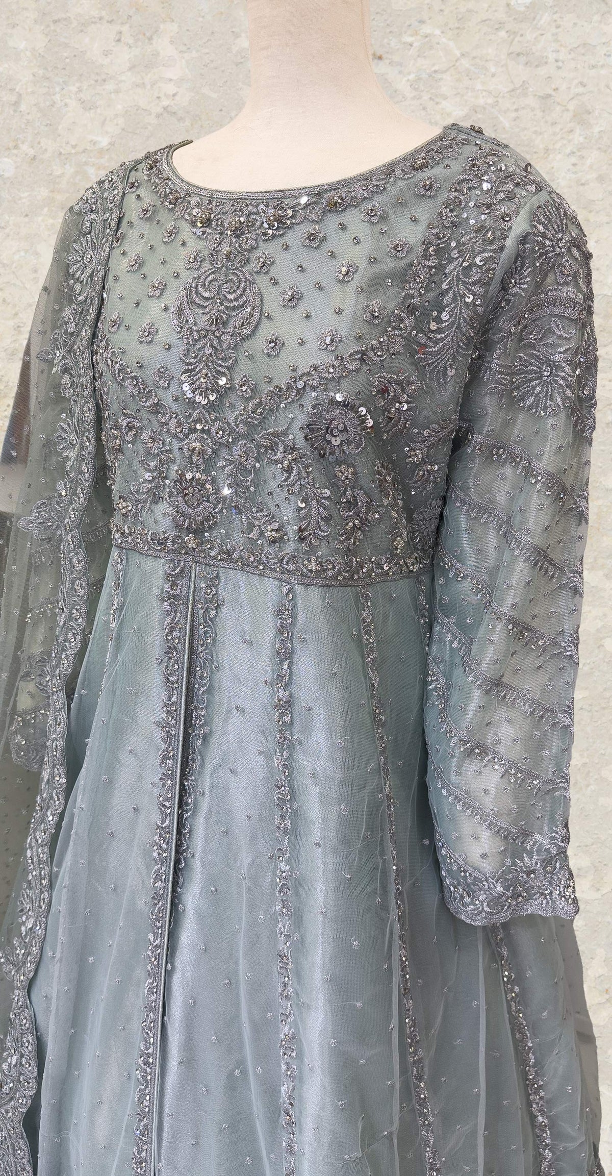 Shanaya | Maxi | Stitched | Sage Green