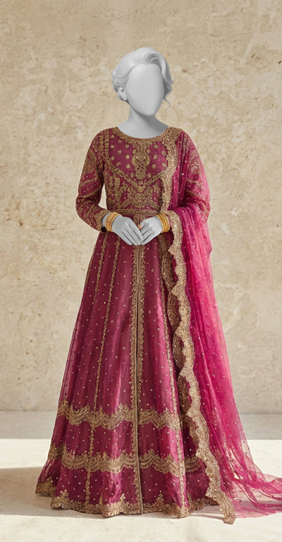 Shanaya | Maxi | Stitched | Hot Pink