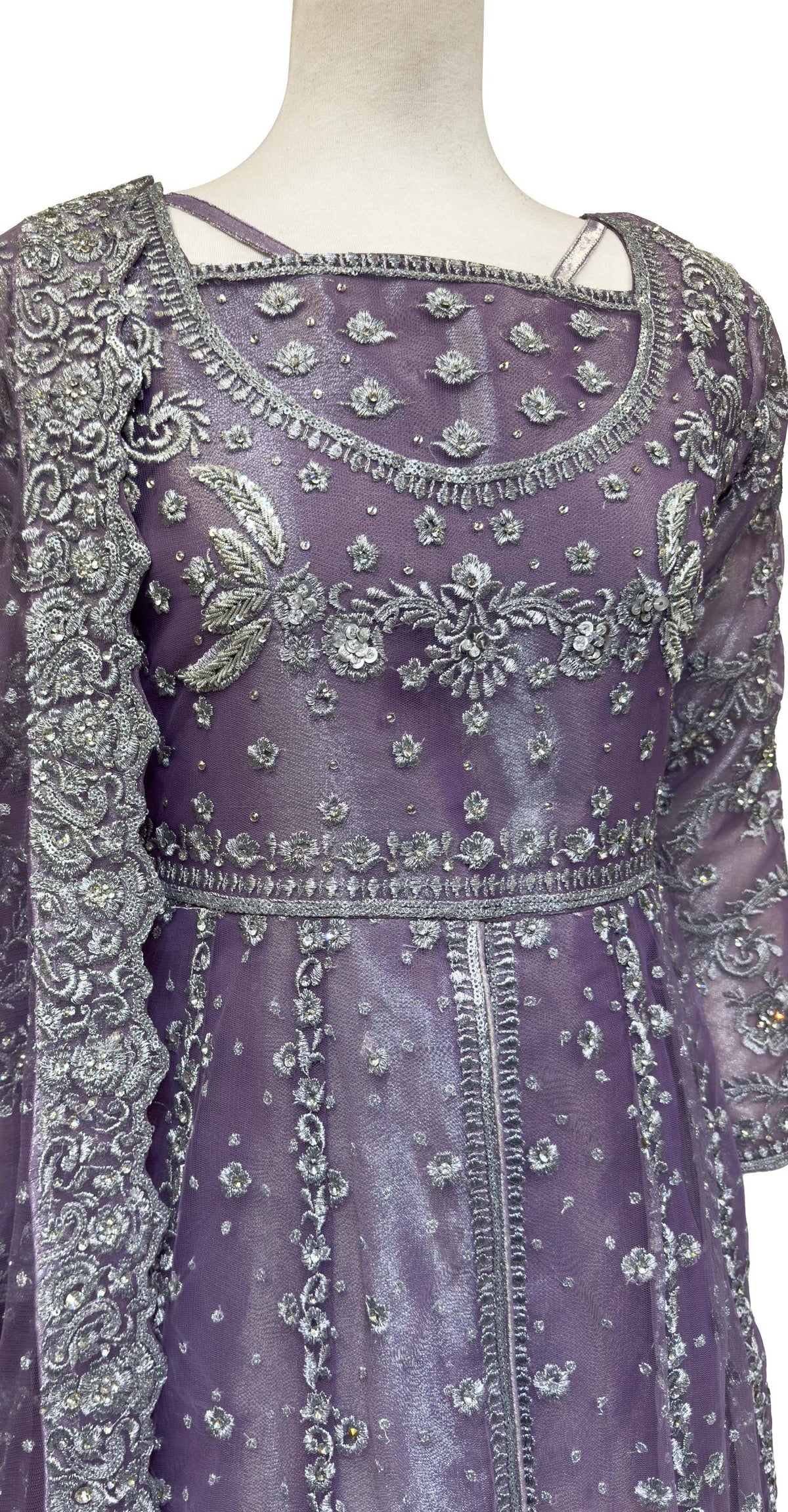 Fariha | Maxi | Stitched | Lavender