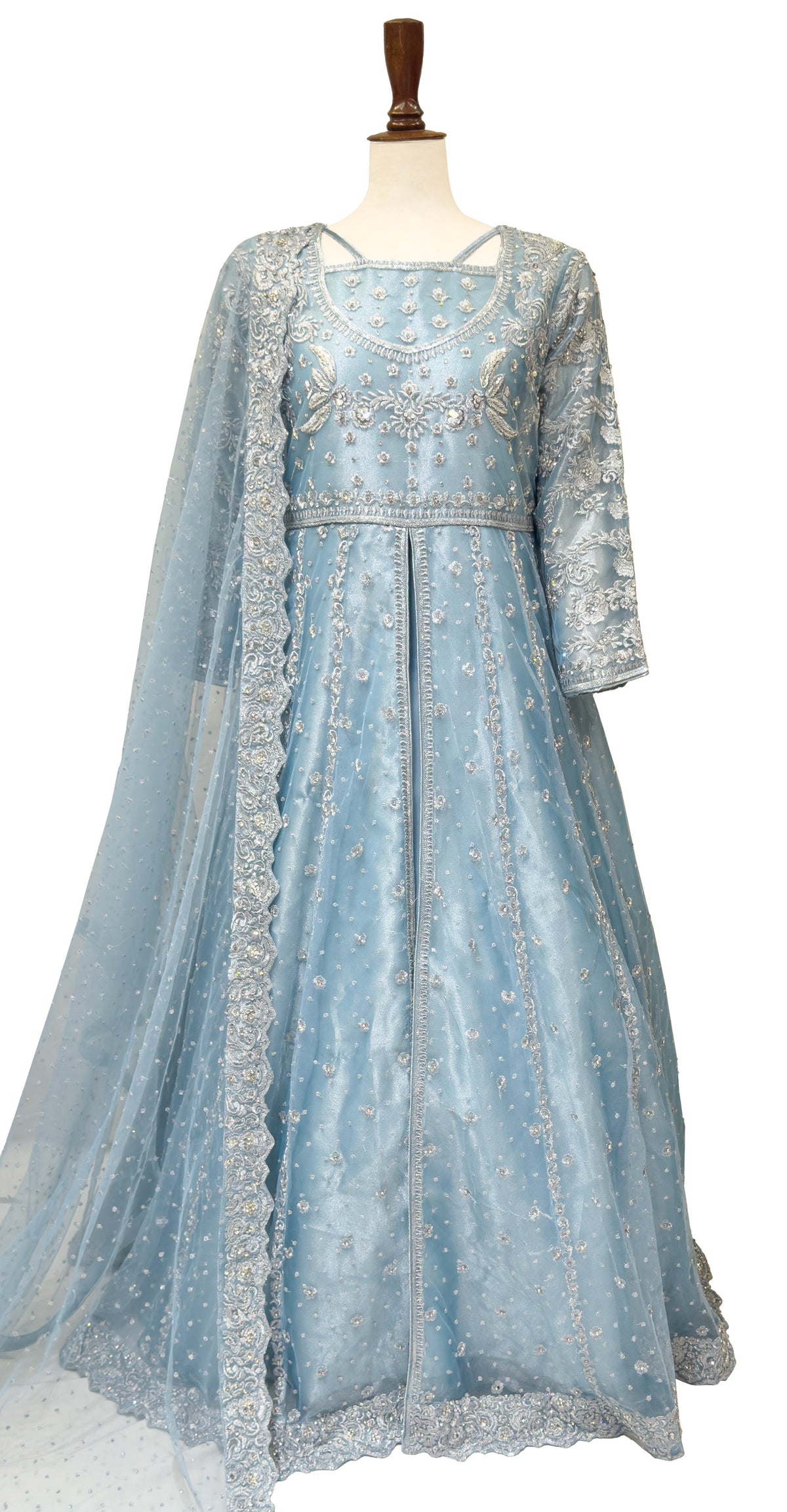 Fariha | Maxi | Stitched | Ice Blue