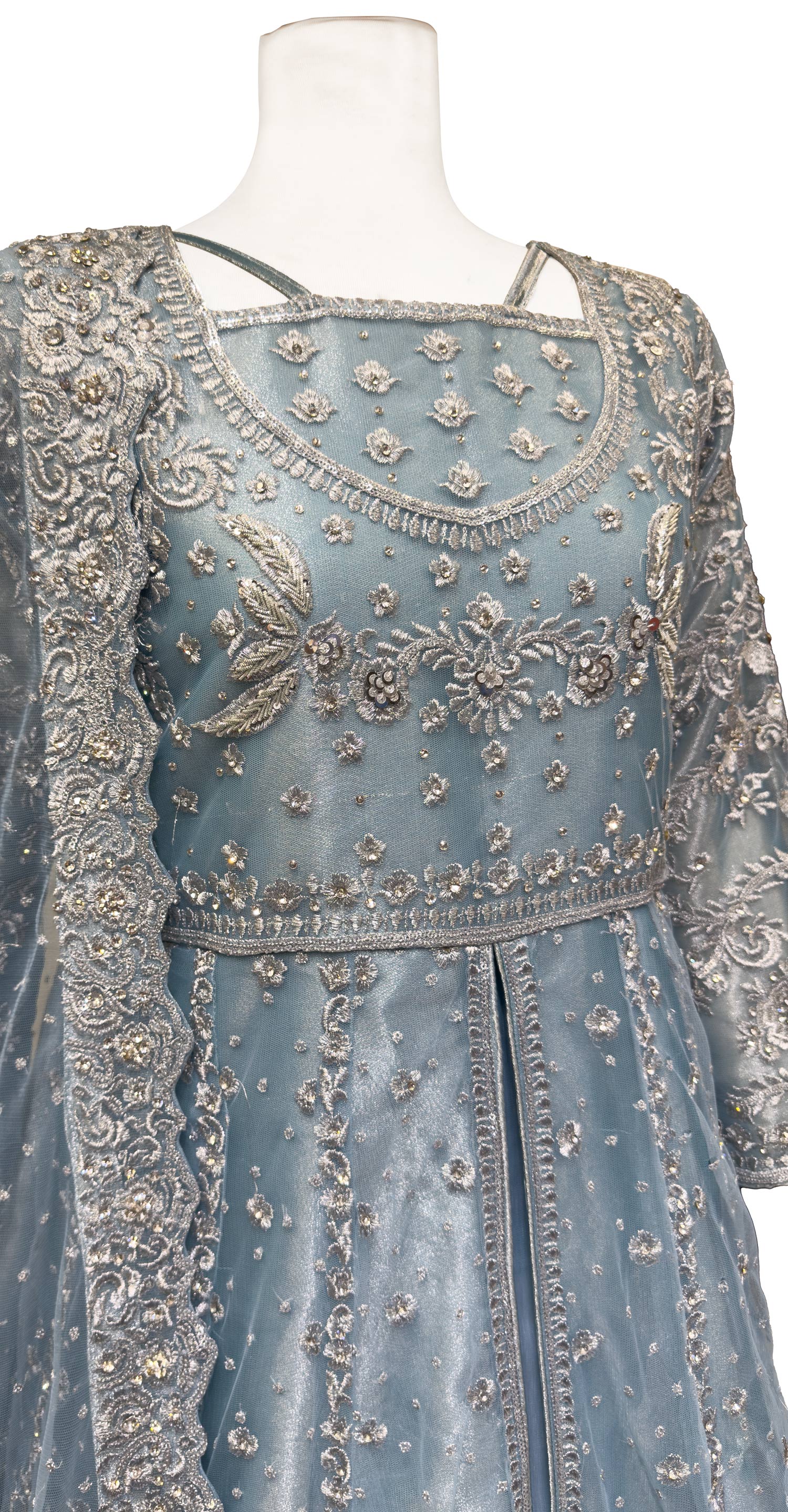 Fariha | Maxi | Stitched | Ice Blue